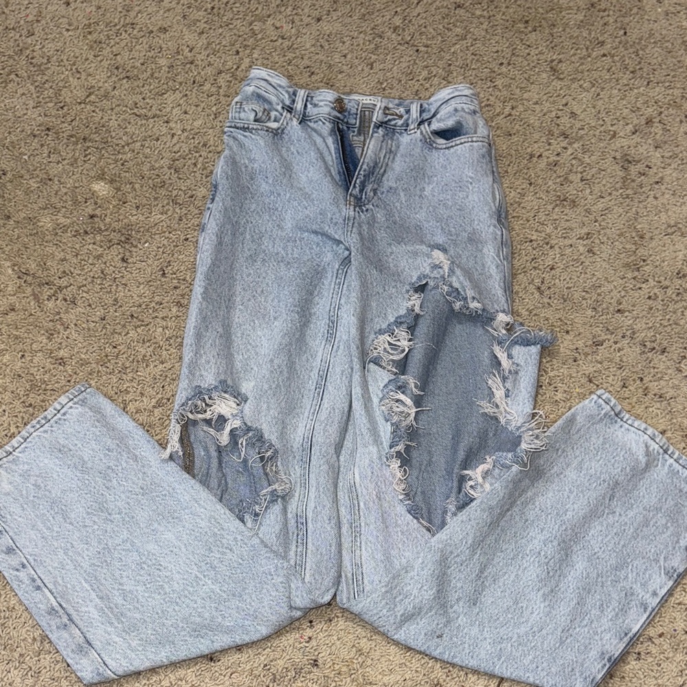 PacSun High Rise Distressed Light Blue Jeans